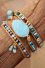 Load image into Gallery viewer, Handcrafted Natural Stone Beaded Triple Layer Bracelet
