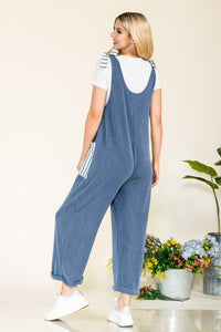 Stripe Contrast Pocket Rib Jumpsuit (multiple color options)