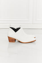 Load image into Gallery viewer, Trust Yourself Embroidered Crossover Cowboy Bootie in White
