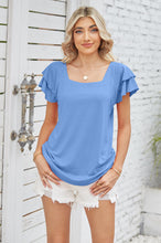 Load image into Gallery viewer, Take Your Time Square Neck Flutter Sleeve Top (multiple color options)
