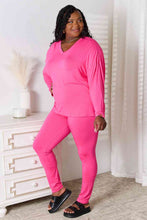 Load image into Gallery viewer, Lounge Life 2pc. V-Neck Long Sleeve Top and Pants Lounge Set (multiple color options)
