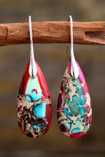 Load image into Gallery viewer, Handcrafted Teardrop Shape Natural Stone Dangle Earrings (multiple color options)
