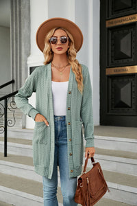 Cozy Hearthside Button Down Longline Cardigan with Pockets (multiple color options)
