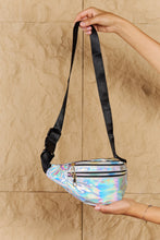 Load image into Gallery viewer, Good Vibrations Holographic Double Zipper Fanny Pack in Silver
