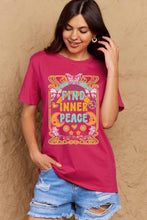 Load image into Gallery viewer, FIND INNER PEACE Graphic Cotton T-Shirt (multiple color options)
