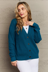 Kiss Me Tonight Button Down Cardigan in Teal