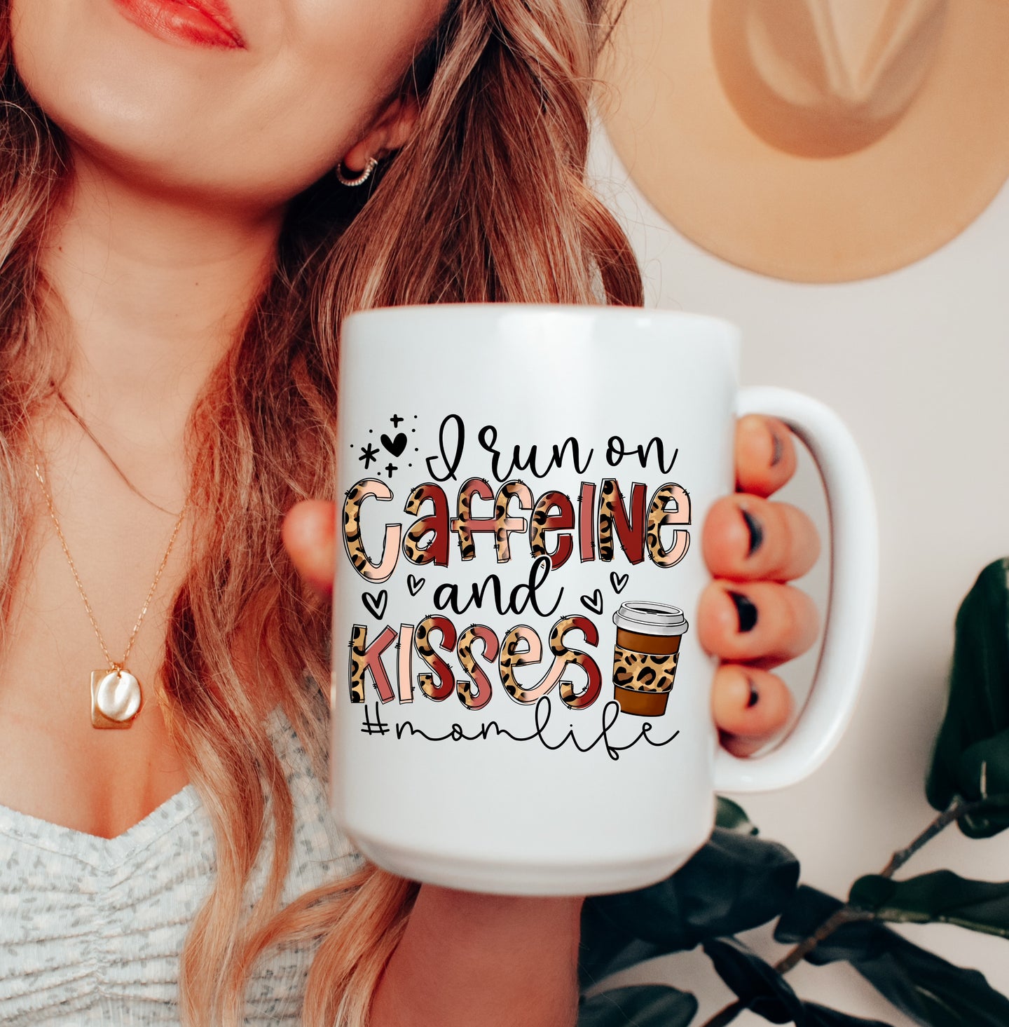 I run on Caffeine and Kisses #Momlife Beverage Mug