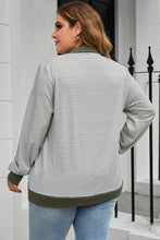 Load image into Gallery viewer, Striped Happiness Half Snap Long Sleeve Top
