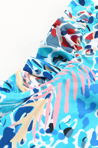 Petal Power: Stunning Floral Printed Flutter Sleeve V-Neck Top (2 color options)