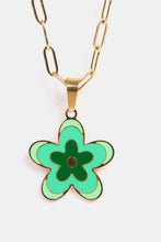 Load image into Gallery viewer, Flower Pendant Stainless Steel Necklace (multiple color options)
