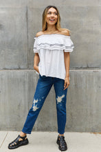 Load image into Gallery viewer, Summer Evening Breeze Off The Shoulder Ruffle Blouse

