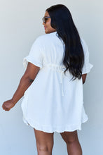 Load image into Gallery viewer, Out Of Time Ruffle Hem Dress with Drawstring Waistband in White
