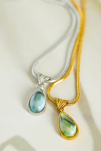 Enchanting Teardrop Titanium Steel Pendant Necklace (gold or silver)