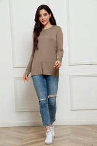 Basic Everyday Round Neck Long Sleeve Top  (multiple color options)