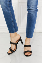 Load image into Gallery viewer, In Love Double Braided Block Heel Sandal in Black
