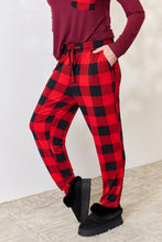 Load image into Gallery viewer, Gingerbread Hugs Plaid Round Neck Top and Pants Pajama Set
