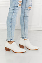 Load image into Gallery viewer, Trust Yourself Embroidered Crossover Cowboy Bootie in White
