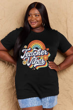 Load image into Gallery viewer, TEACHER VIBES Graphic Cotton T-Shirt (multiple color options)
