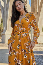 Load image into Gallery viewer, Sweet Autumn Romance Floral Tie Back Flounce Sleeve Dress
