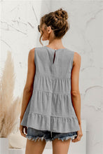 Load image into Gallery viewer, All Good Things Round Neck Tiered Tank  (multiple color options)
