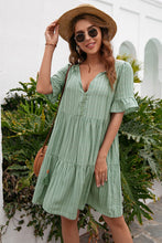 Load image into Gallery viewer, Grace the Occasion Tassel Tie-Neck Ruffle Hem Dress (multiple color options)

