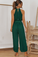 Load image into Gallery viewer, Pretty &amp; Posh Accordion Pleated Belted Grecian Neck Jumpsuit (multiple color options)
