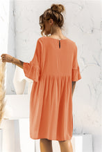Load image into Gallery viewer, Greater Purpose Boat Neck Flounce Sleeve Knee-Length Dress (2 color options)
