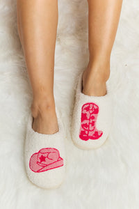 Plush Printed Plush Slide Slippers (multiple design options)
