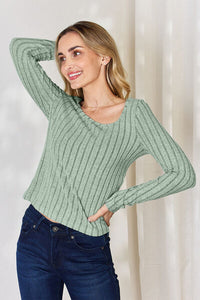 Everyday Basic Ribbed Long Sleeve Top (multiple color options)