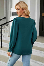 Load image into Gallery viewer, Amaze Me Round Neck Smocked Flounce Sleeve Blouse (multiple color options)
