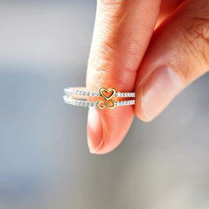 Graceful Affection: Dainty Zircon 925 Sterling Silver Heart Shape Rings
