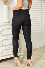 Load image into Gallery viewer, Wrenley High Rise Black Coated Ankle Skinny Jeans by Kancan
