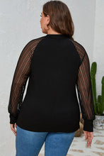 Load image into Gallery viewer, Noir Sophistication Round Neck Long Sleeve Blouse
