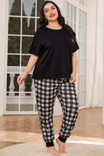 Load image into Gallery viewer, Ready To Wind Down Round Neck Short Sleeve Two-Piece Lounge Set
