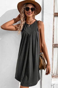 Touch of Simplicity Round Neck Sleeveless Mini Dress (multiple color options)
