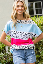 Load image into Gallery viewer, Wild As Her Leopard Print Color Block Tee Shirt
