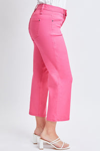 Mid-Rise Hyperstretch Cropped Straight Pants in Fiery Coral