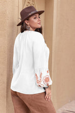 Load image into Gallery viewer, Rustic Rendezvous V-Neck Long Sleeve Blouse (2 color options)
