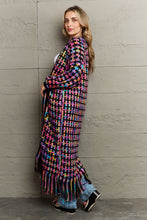 Load image into Gallery viewer, Whimsical Wanderlust Multicolored Open Front Fringe Hem Cardigan
