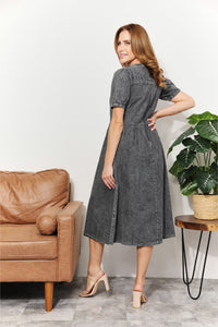 Simple Sophistication Washed Chambray Midi Dress
