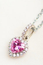 Load image into Gallery viewer, Blushing Love&#39;s Embrace 1 Carat Moissanite Heart Pendant Necklace
