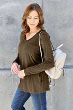 Load image into Gallery viewer, Everyday Happiness V-Neck Long Sleeve Top (multiple color options)
