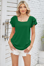 Load image into Gallery viewer, Take Your Time Square Neck Flutter Sleeve Top (multiple color options)
