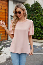 Load image into Gallery viewer, Hearts a Flutter Sleeve Round Neck Blouse (multiple color options)
