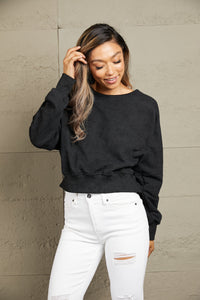 Just Here For A Good Time Round Neck Open Back Sweatshirt (2 color options)