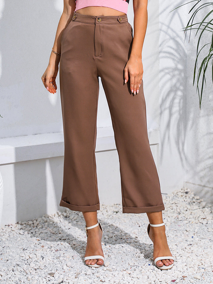 Graceful Stride Cropped Straight Leg Pants