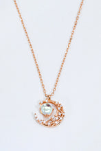 Load image into Gallery viewer, Luminous Lunar Serenity Moonstone Crescent Necklace
