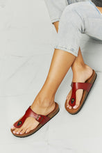 Load image into Gallery viewer, Drift Away T-Strap Flip-Flop in Red

