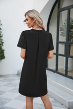 Load image into Gallery viewer, Follow Along Notched Puff Sleeve Shift Dress (multiple color options)
