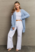 Load image into Gallery viewer, Falling For You Open Front Popcorn Cardigan in Pastel Blue
